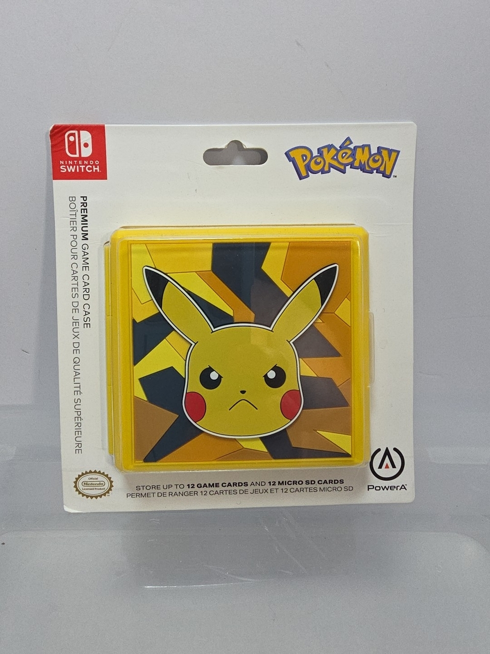 Pikachu Pokemon Game Card Case for Switch PowerA 12 Game Capacity Sealed (E2)
